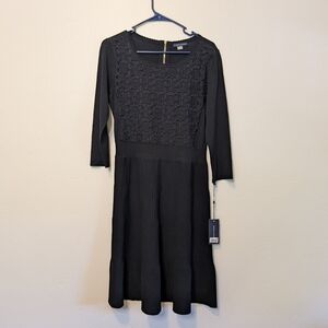 Tommy Hilfiger Black Lace Sweater Dress Size M NWT Office Work Wear Professional